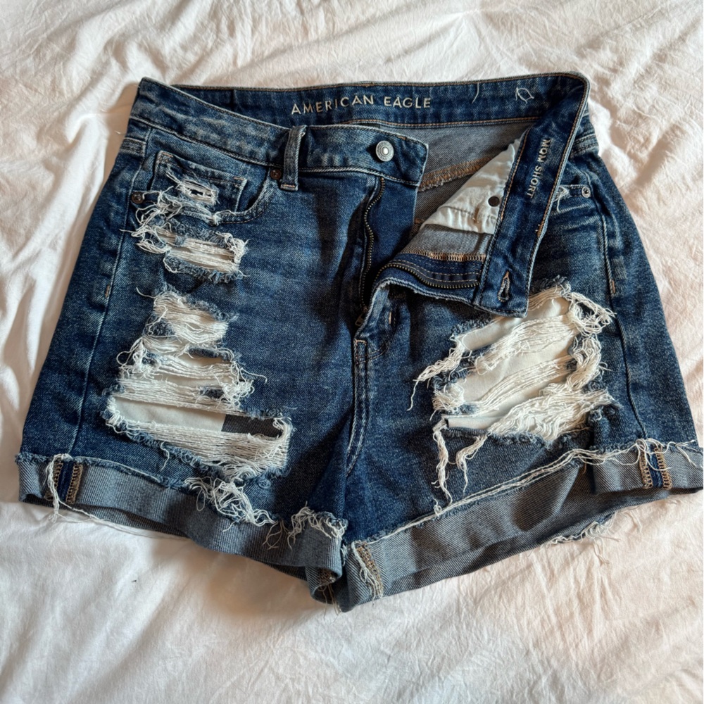 american eagle mom short, size: 10, color: dark blue, worn a couple times
